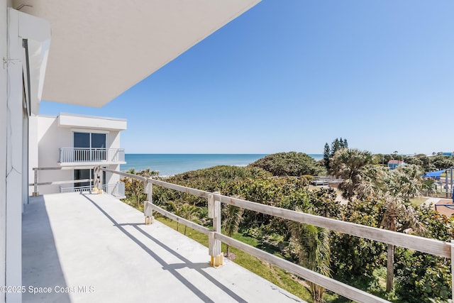 balcony with a water view