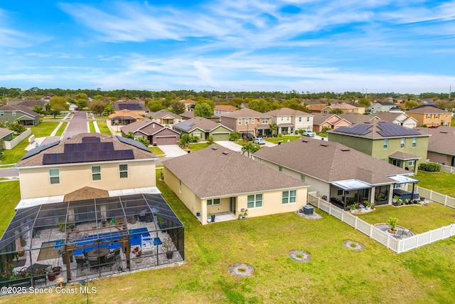 drone / aerial view with a residential view