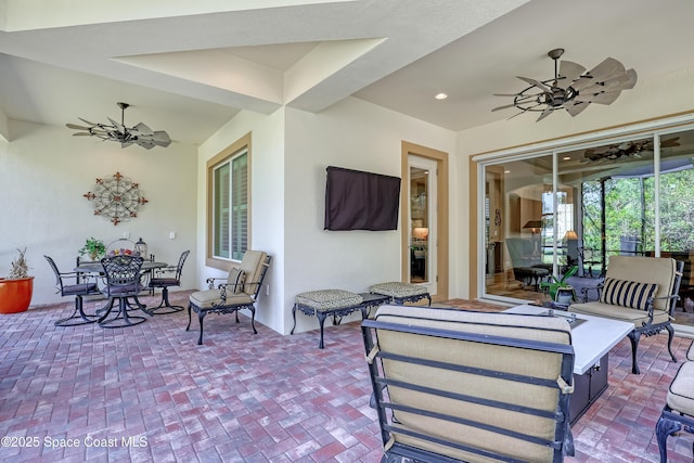 view of patio / terrace with ceiling fan