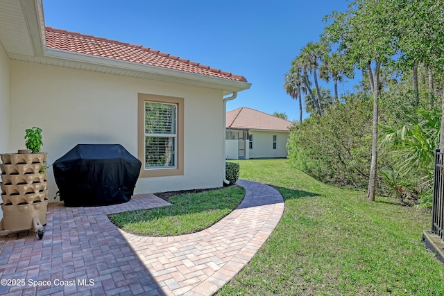 view of yard featuring a patio area