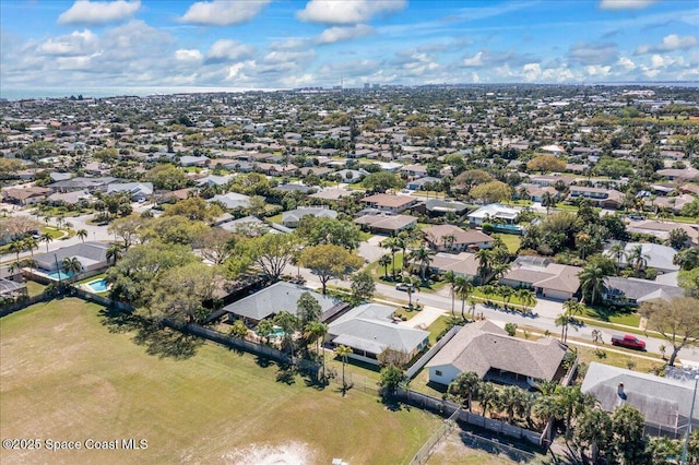 drone / aerial view with a residential view