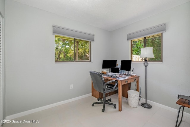 office featuring baseboards