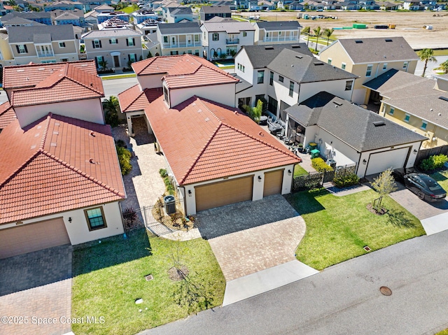 aerial view with a residential view