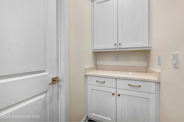 interior space with cabinet space