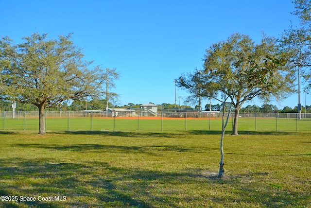 view of yard with fence