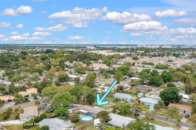 aerial view with a residential view