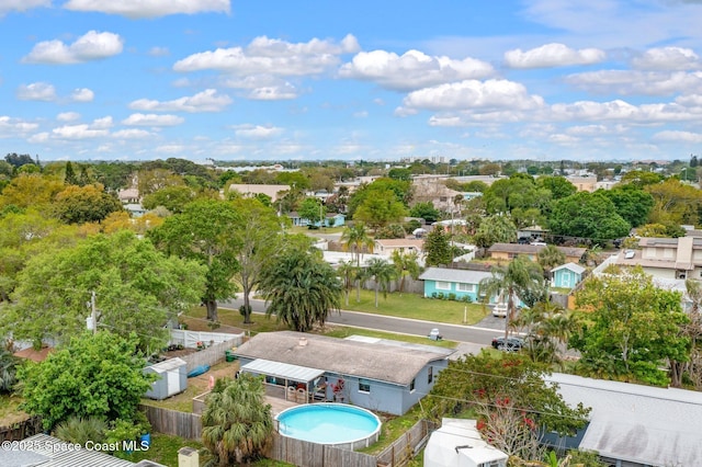 aerial view with a residential view