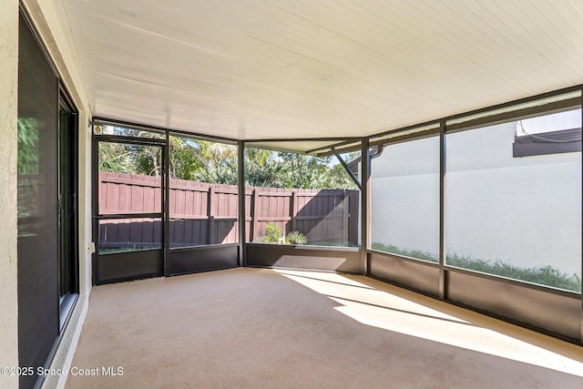 view of unfurnished sunroom