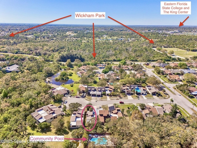 birds eye view of property featuring a residential view