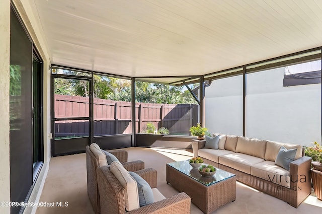 view of sunroom