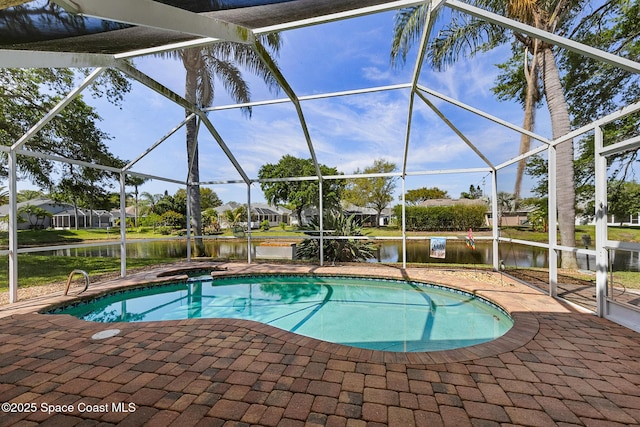 4983 Erin Ln, Melbourne, FL 32940 - outdoor pool with a patio and a lanai