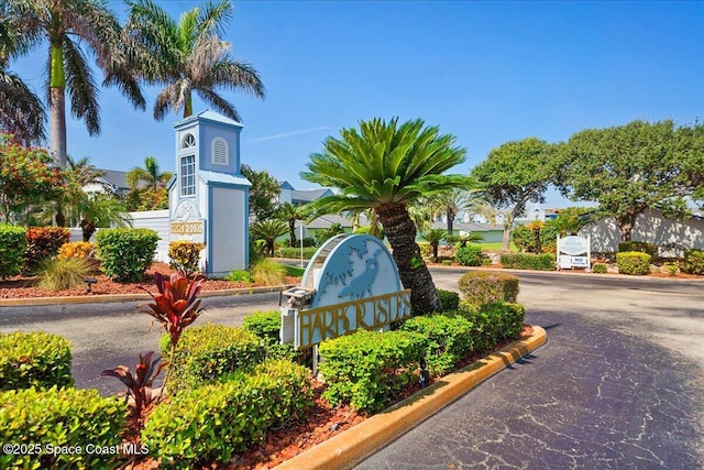 view of community sign