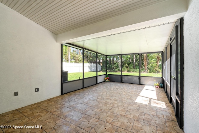 view of unfurnished sunroom