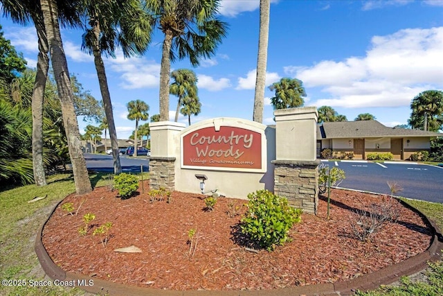 view of community sign