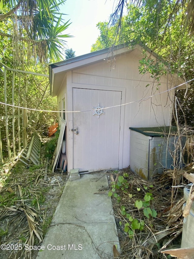 view of shed