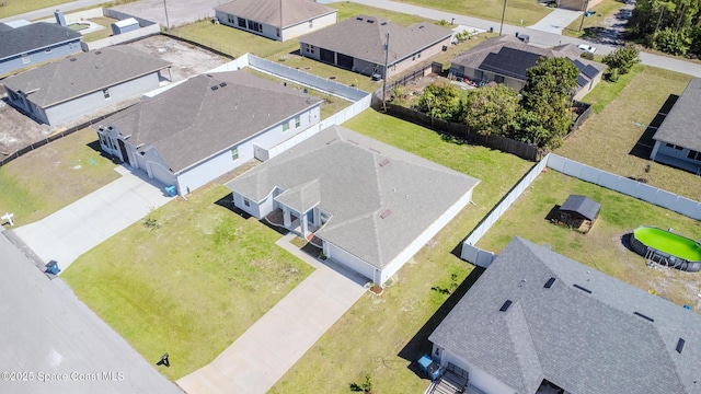 aerial view with a residential view