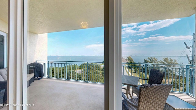 balcony with a water view