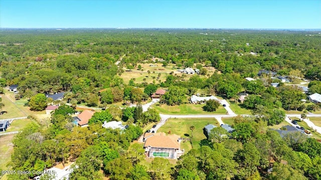 aerial view featuring a forest view