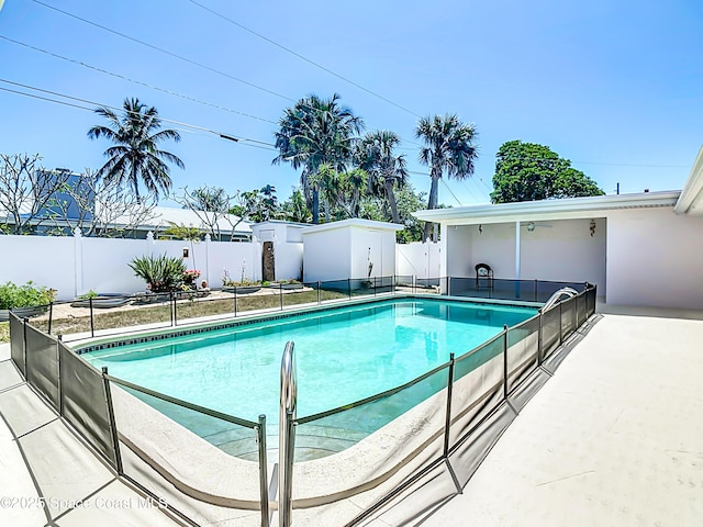 view of pool with a fenced in pool and a fenced backyard