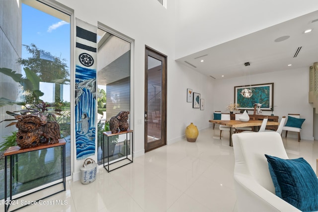 interior space with recessed lighting and baseboards