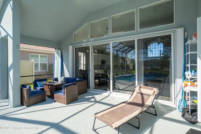 view of patio / terrace featuring an outdoor living space