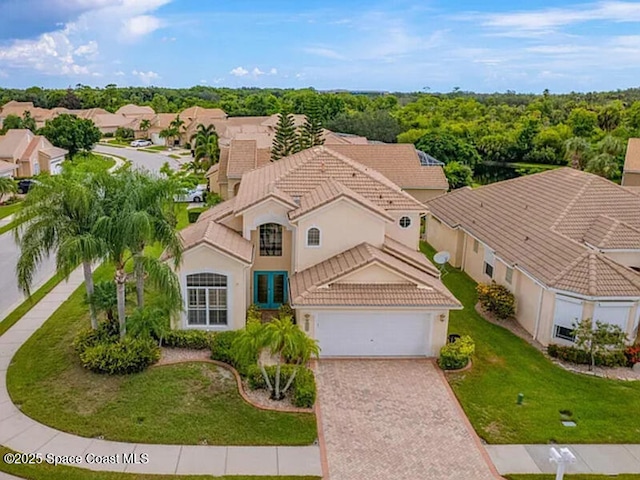 bird's eye view with a residential view