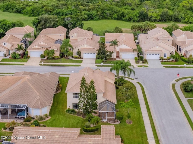 aerial view with a residential view