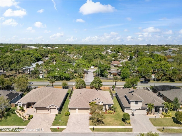 drone / aerial view with a residential view