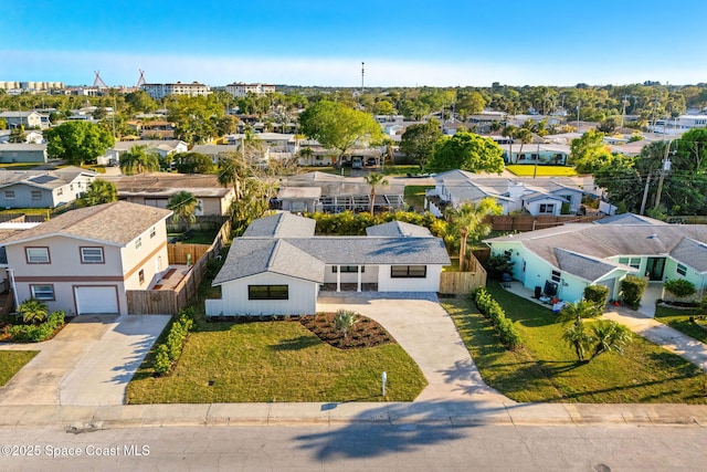 aerial view featuring a residential view