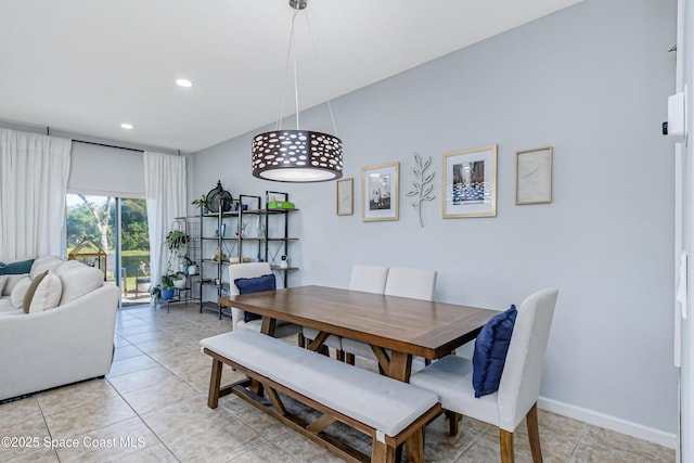 2705 Revolution St Unit 106, Melbourne, FL 32935 - dining room featuring light tile patterned floors, recessed lighting, and baseboards