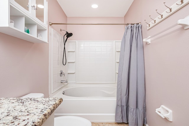 2705 Revolution St Unit 106, Melbourne, FL 32935 - full bathroom with vanity, toilet, and shower / bath combo with shower curtain