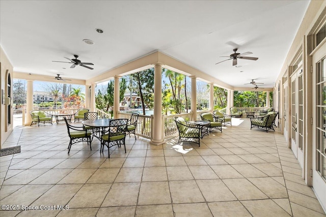 view of unfurnished sunroom