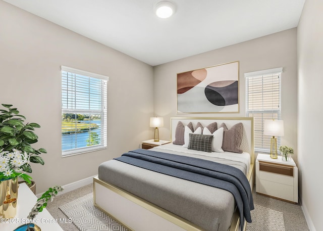 bedroom featuring baseboards and carpet floors