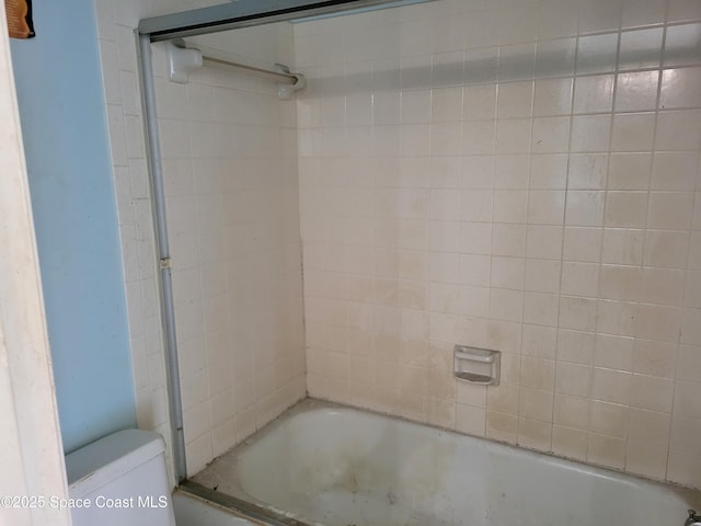 full bathroom with shower / bathing tub combination and toilet