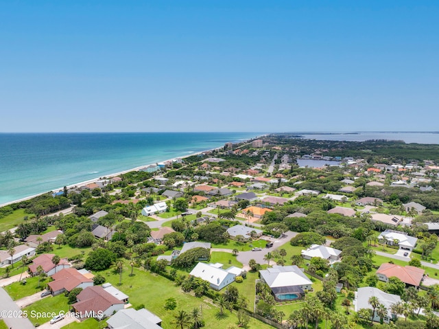 aerial view with a residential view and a water view