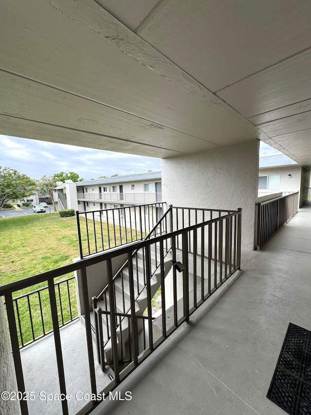 balcony with a residential view