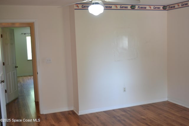 126 Plover Ln Unit 632, Rockledge, FL 32955 - unfurnished room featuring wood finished floors, ceiling fan, and baseboards