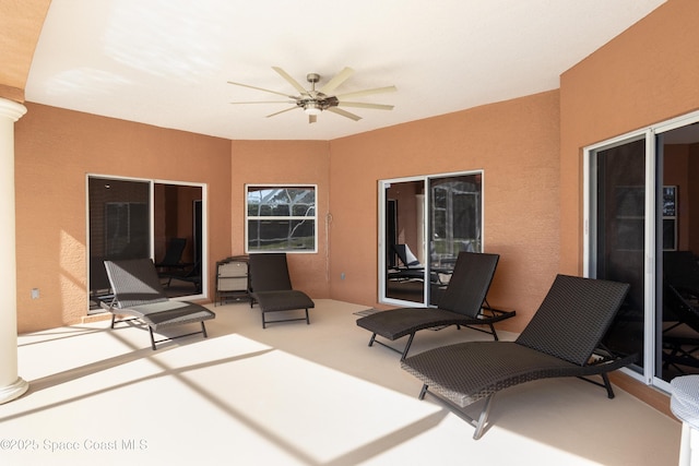 view of patio with ceiling fan