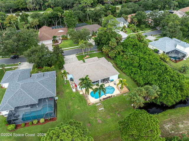 aerial view featuring a residential view