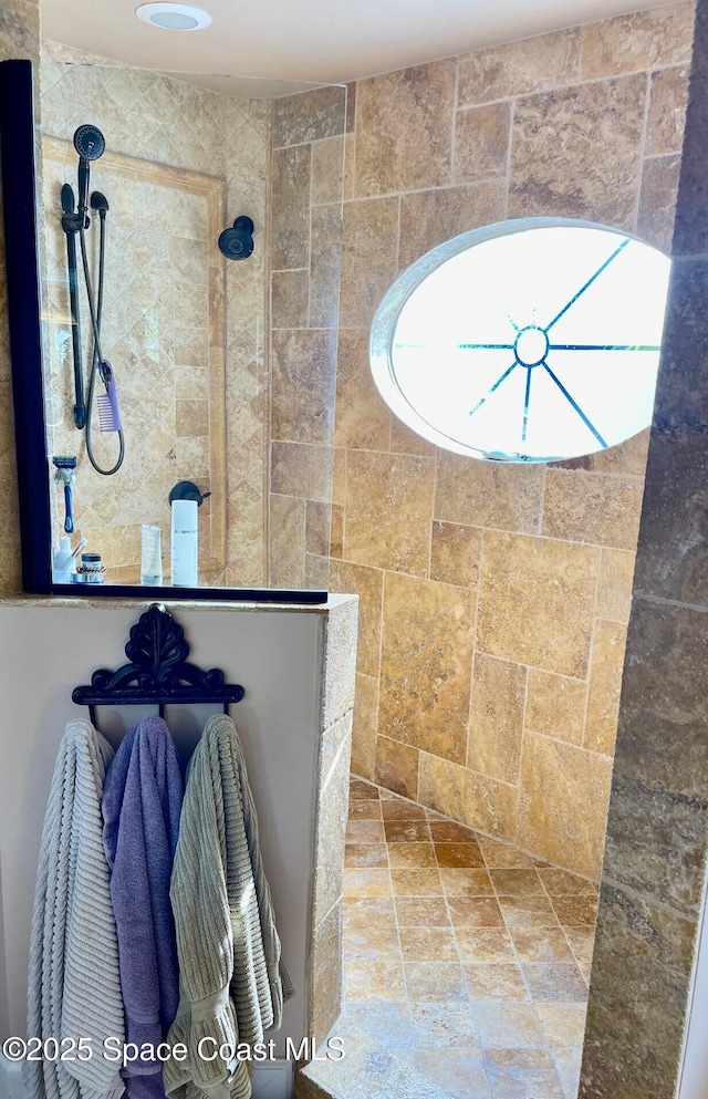 full bathroom featuring a walk in shower