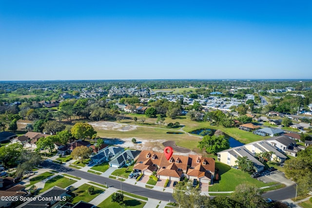 bird's eye view with a residential view