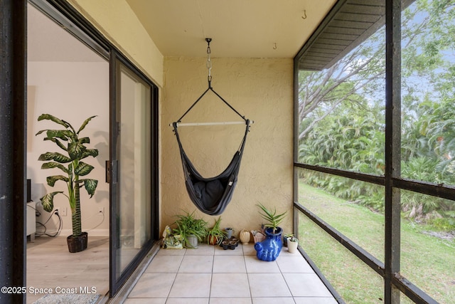 view of unfurnished sunroom