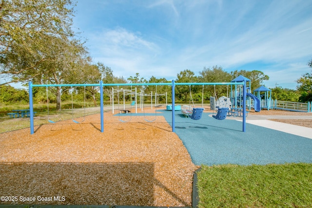 view of community jungle gym