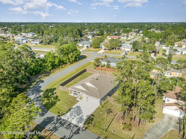 drone / aerial view with a residential view