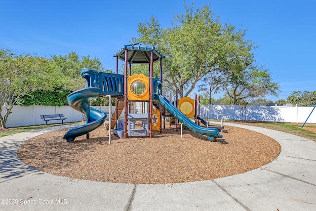 communal playground with fence