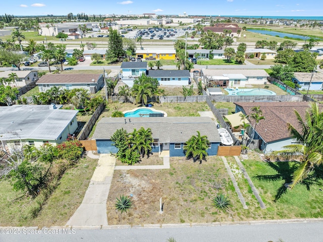 drone / aerial view featuring a residential view