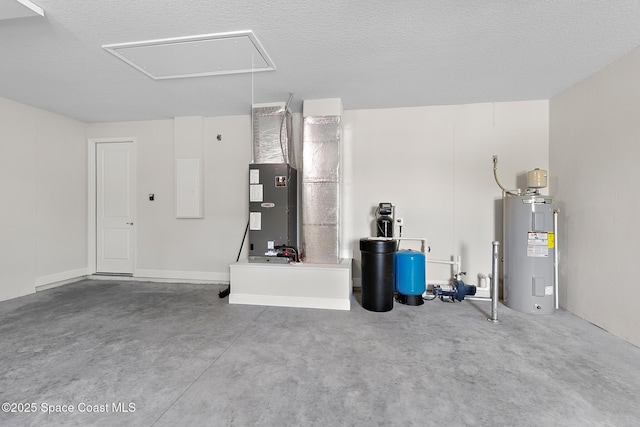 utility room with electric water heater