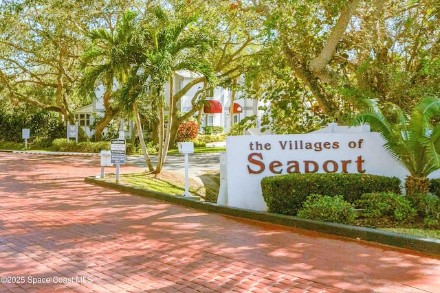 view of community sign