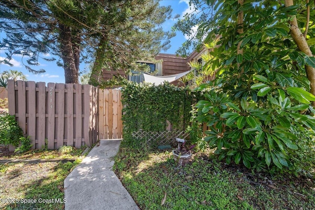 view of yard with fence