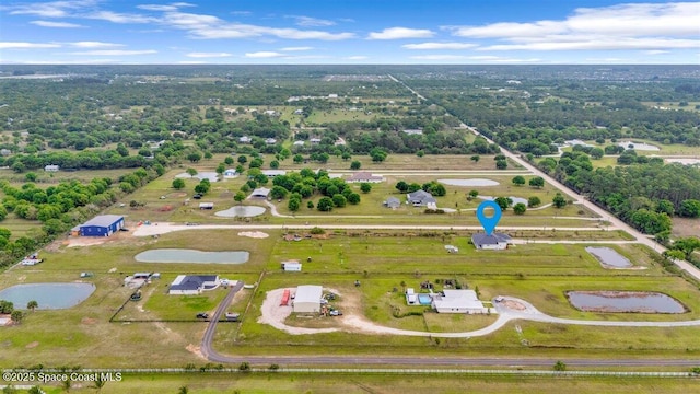 aerial view featuring a rural view